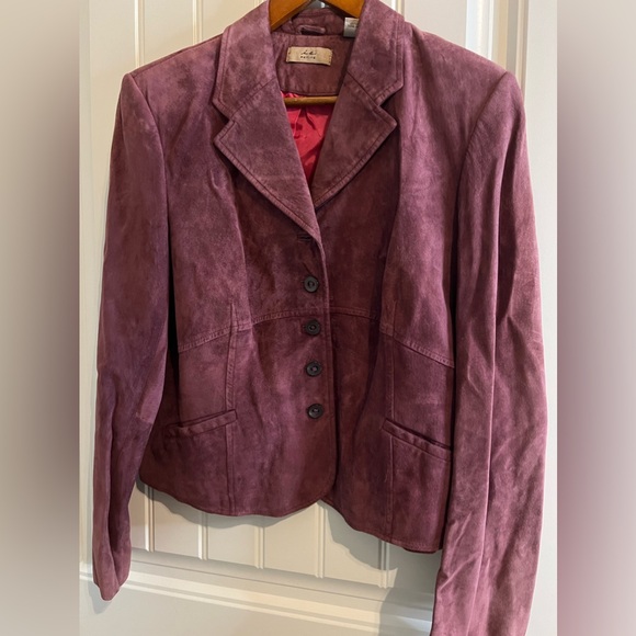 Women's Vintage I.E. Petite Mauve 100% Leather Jacket Size PXL (US 12-14) - Picture 13 of 16